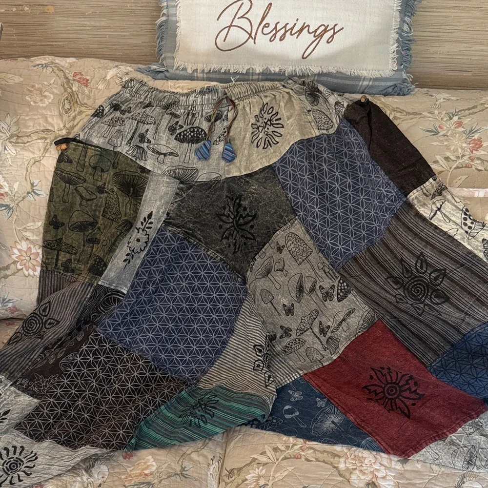 Patchwork Bohemian Harem Pants NWOT - Picture 7 of 16